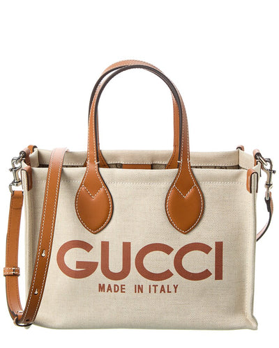 Gucci Mini Canvas & Leather Tote