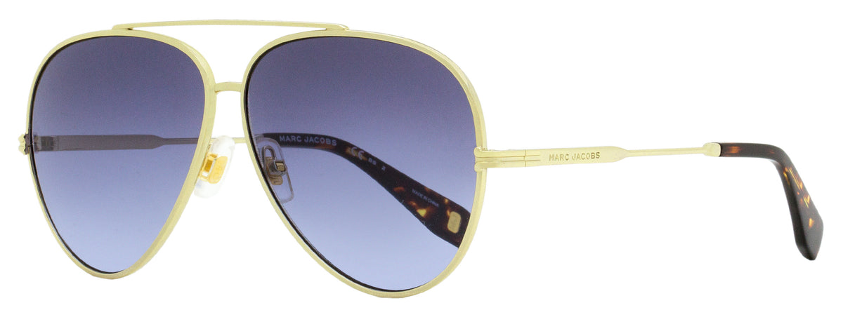 Marc Jacobs Aviator Sunglasses MJ 1007/S 06JGB Gold/Havana 60mm – Bluefly