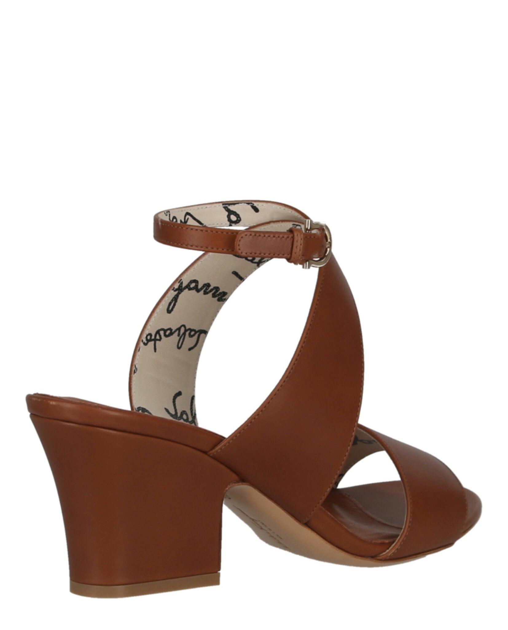 Ferragamo Womens Sheena Leather Heel Sandals