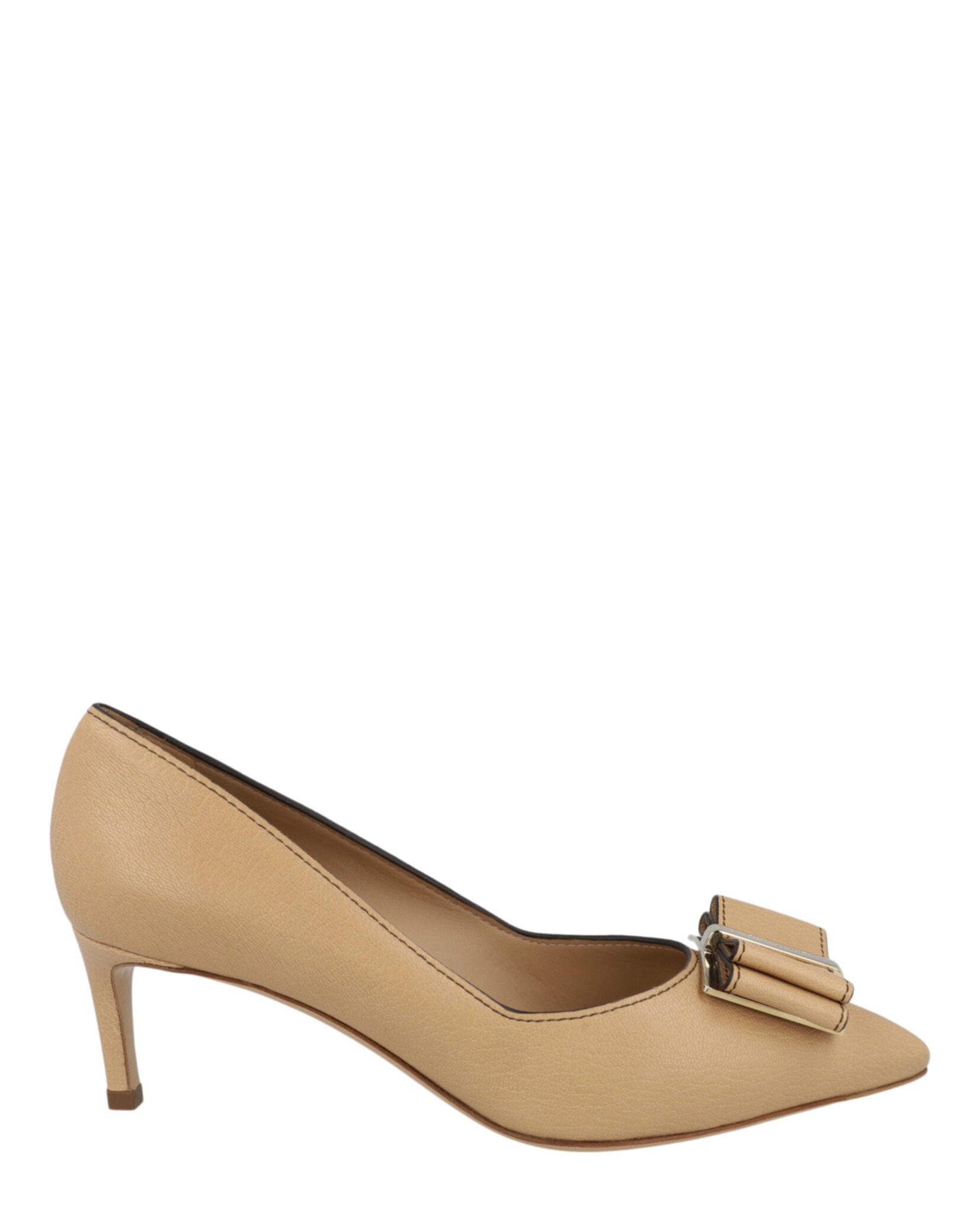 Ferragamo Womens Zaia Leather Pumps