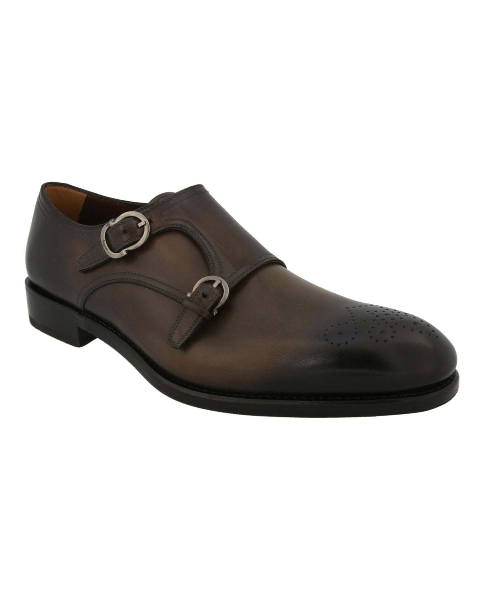 Ferragamo Mens Brighton Monk Strap Dress Shoes