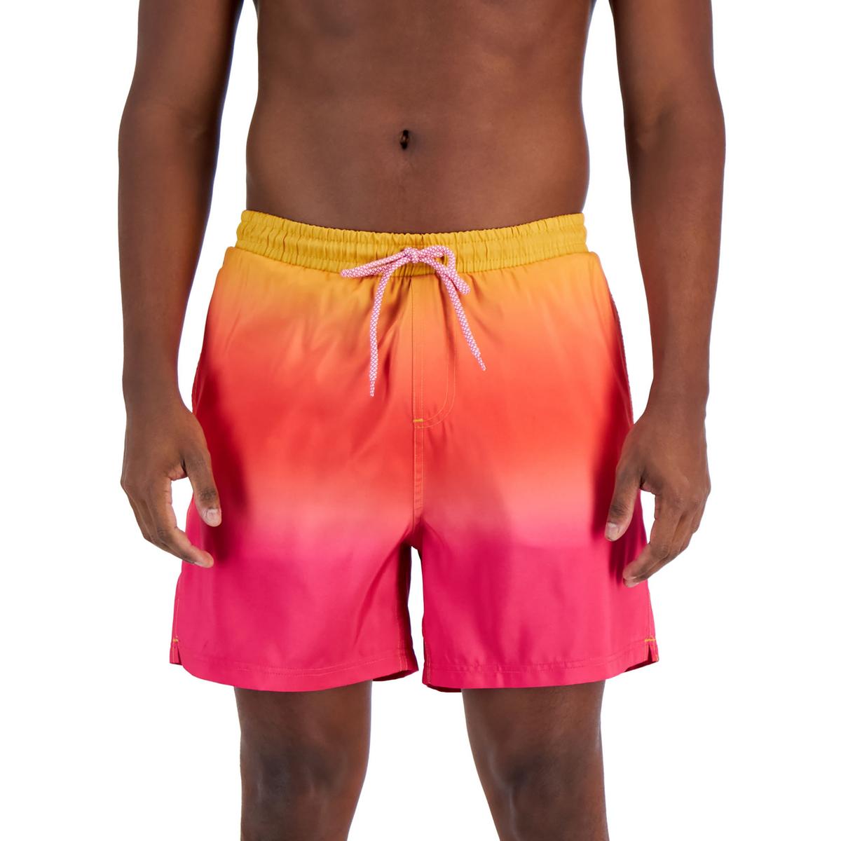 Mens Ombre Polyester Swim Trunks