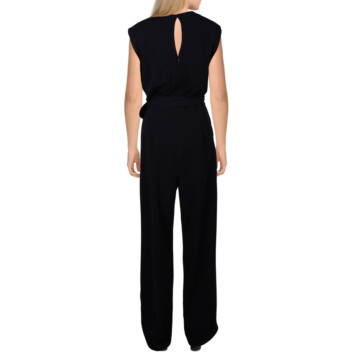 Womens Cross Neck Wide Leg Jumpsuit