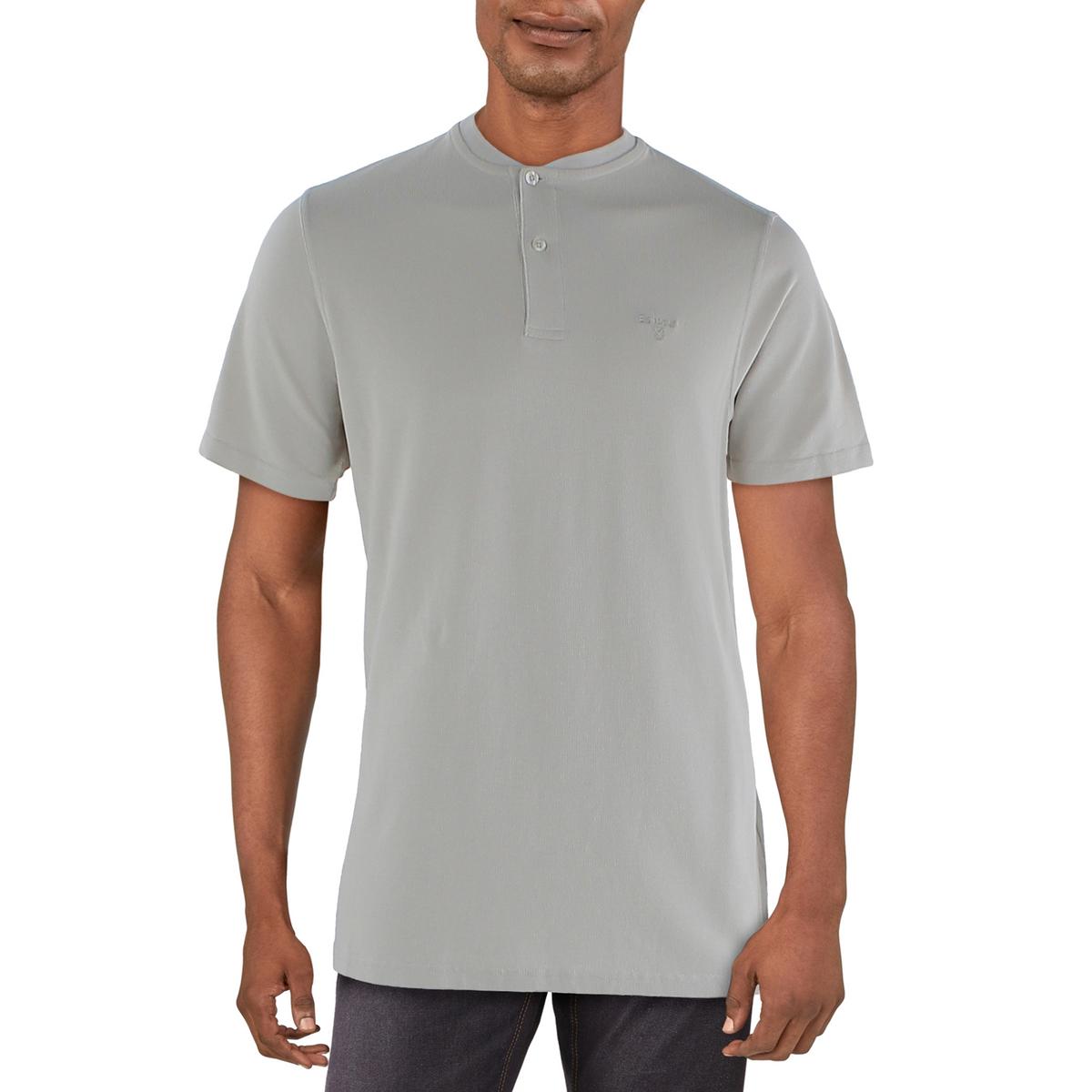 Browney Mens Textured Cotton Henley Shirt