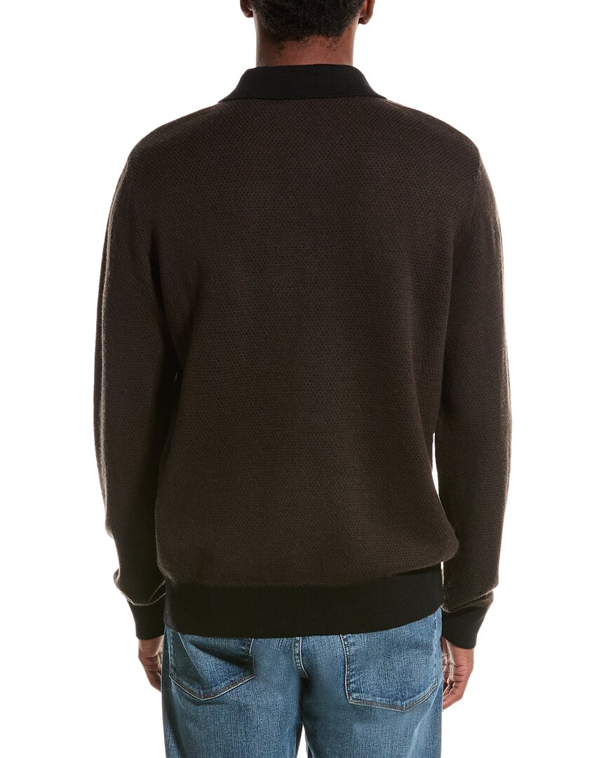 Elie Tahari Textured Wool-Blend Polo Sweater