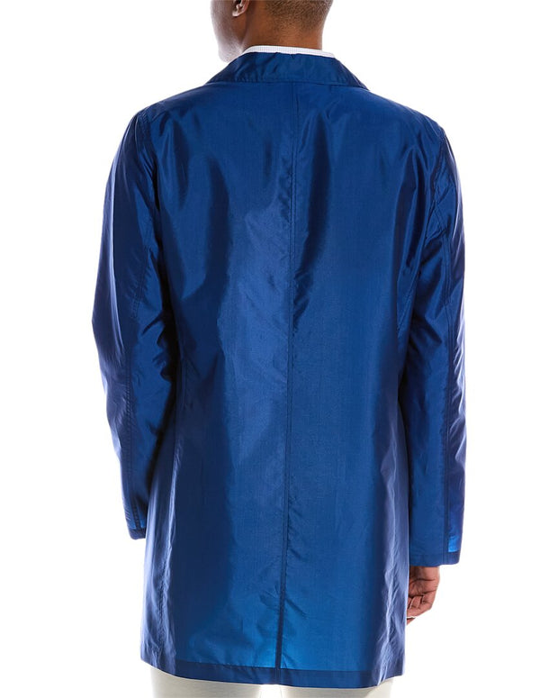 Kiton Metallic Silk-Blend Raincoat