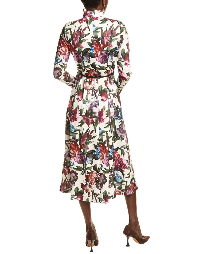 Anne Klein Mock Neck Printed Midi Dress