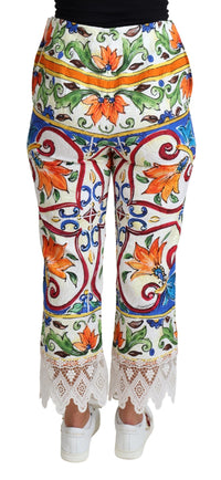 Dolce & Gabbana  Sicily Floral Print Cropped Wide Leg Pants10