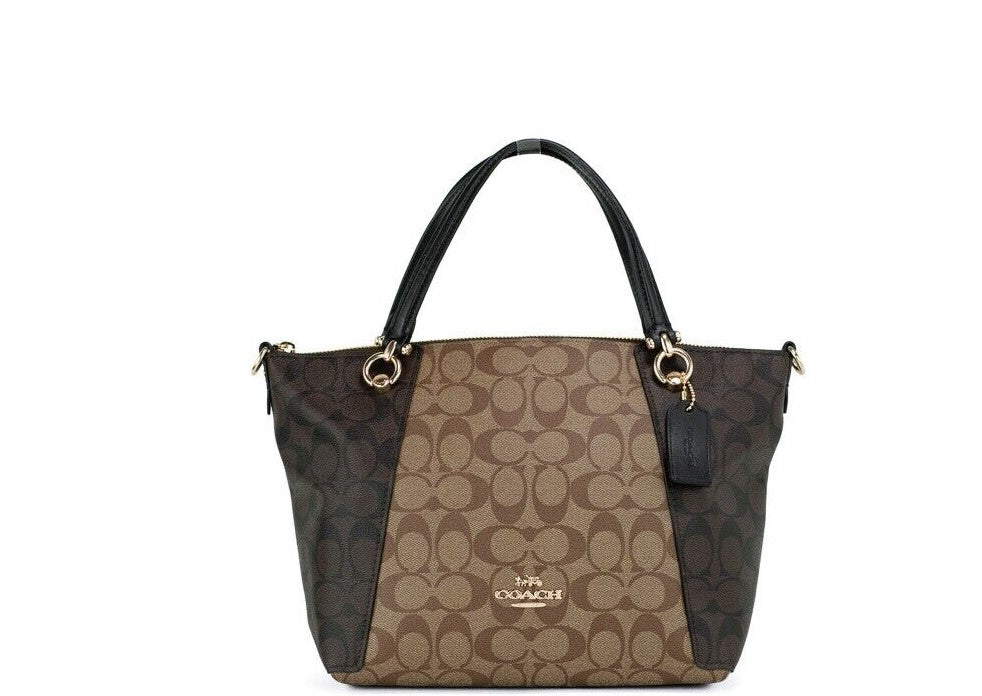 COACH  Mercer Satchel Khaki/Black     Mercer Satchel 34340 Khaki/Black    Women's  Mercer Satchel Khaki/Black     Signature Canvas Mercer Satchel     Mercer Satchel Handbag     Mercer Satchel 34340     Mercer Satchel