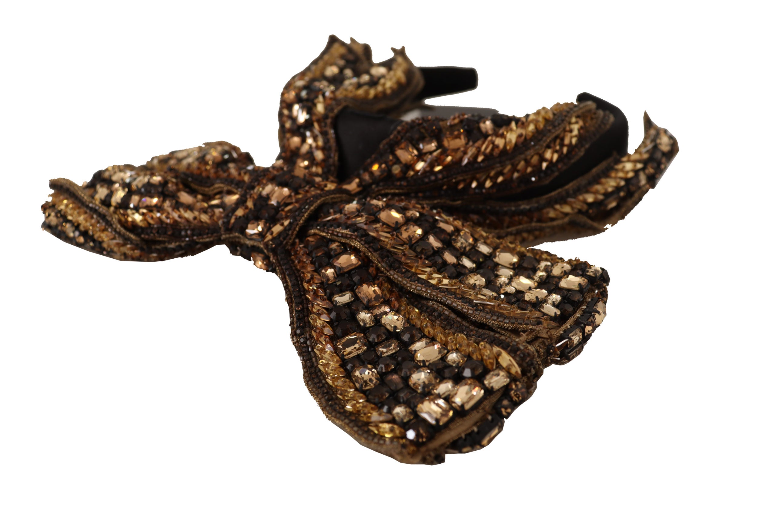 Dolce & Gabbana  Gold Embellished Bow Hairband