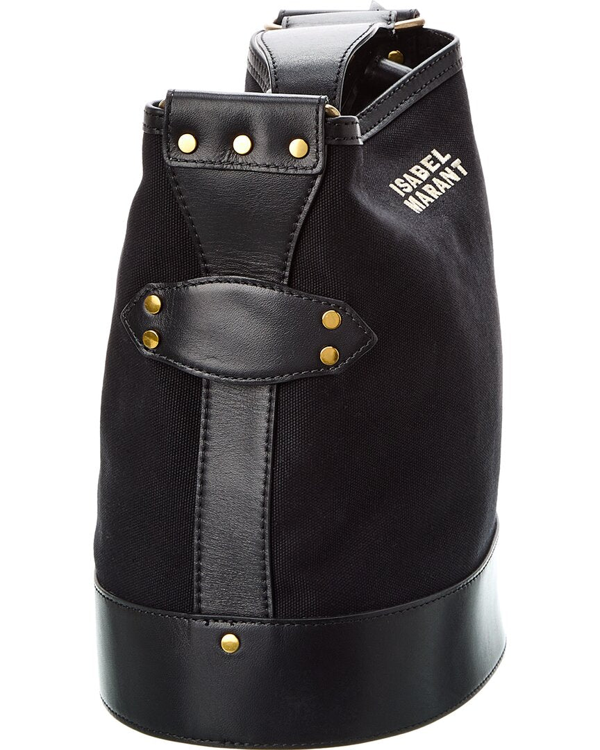 Isabel Marant Samara Logo Canvas & Leather Bucket Bag