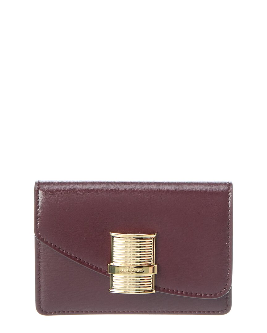 Ferragamo Fiamma Leather Card Holder