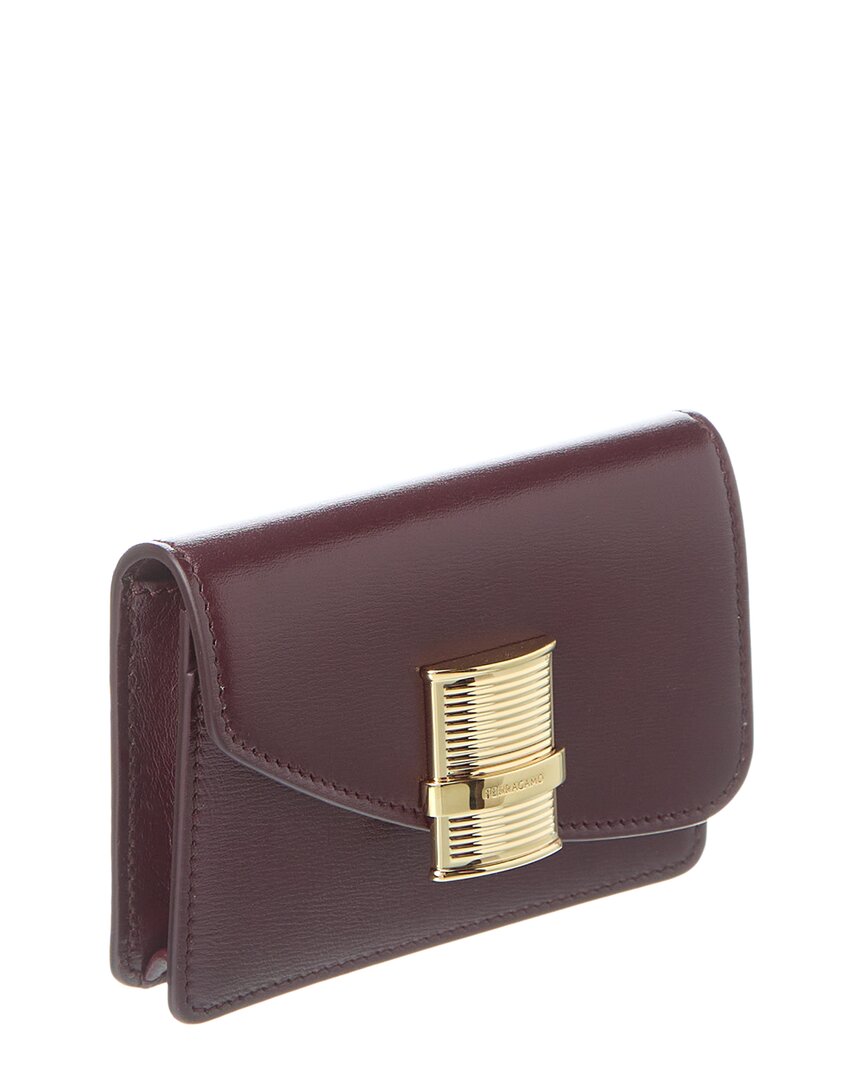 Ferragamo Fiamma Leather Card Holder