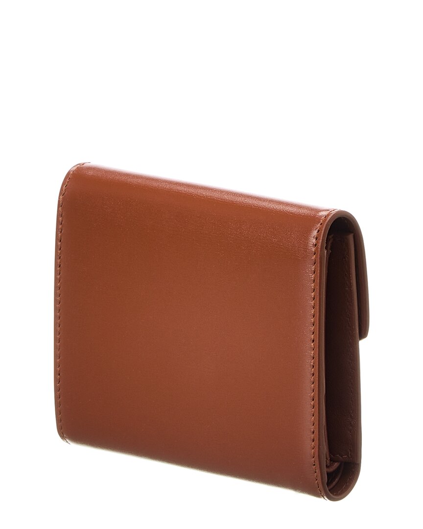 Ferragamo Fiamma Leather Compact Wallet