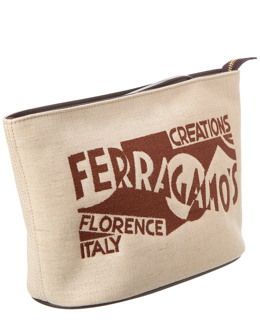 Ferragamo Canvas & Leather Pouch