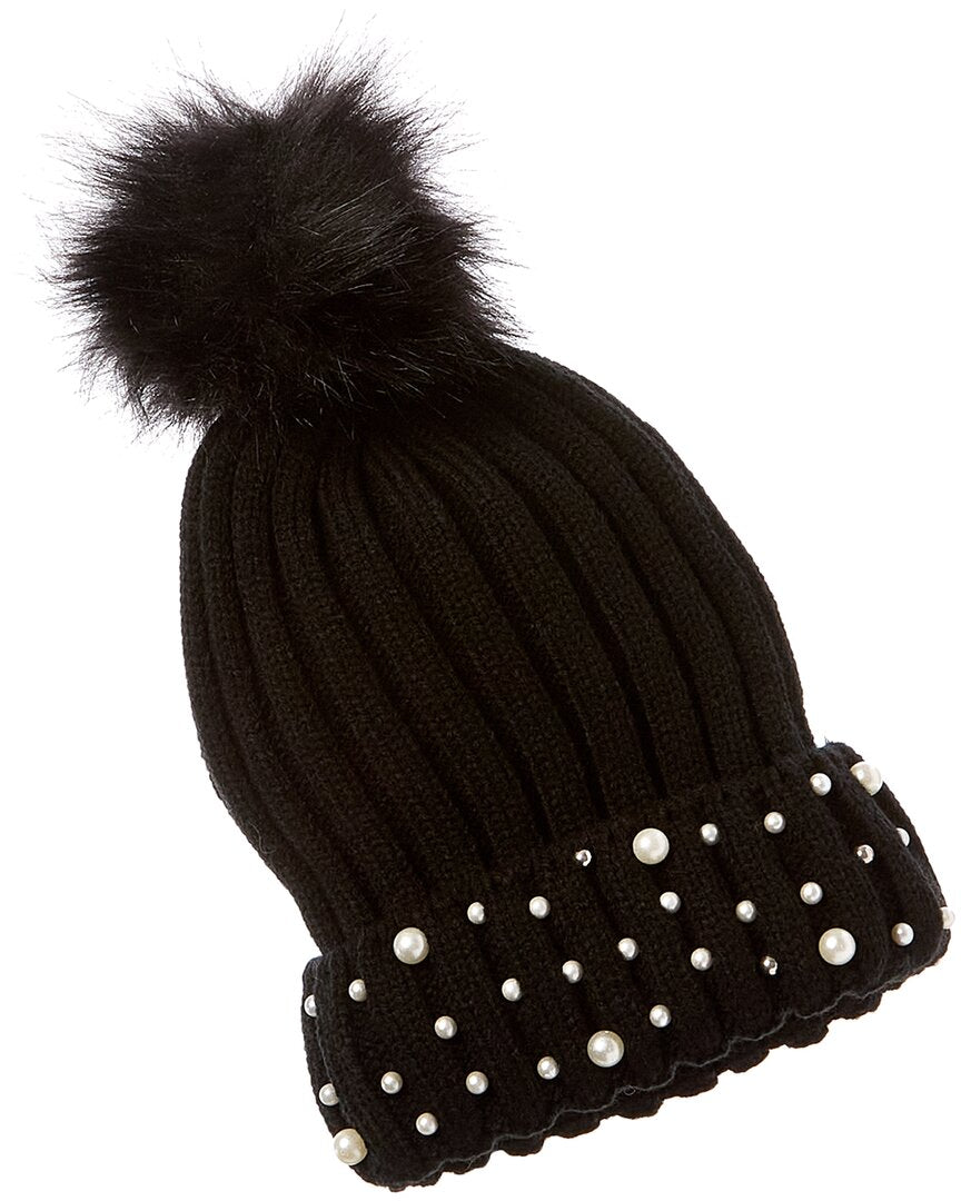 Surell Accessories Pearl Cuff Beanie