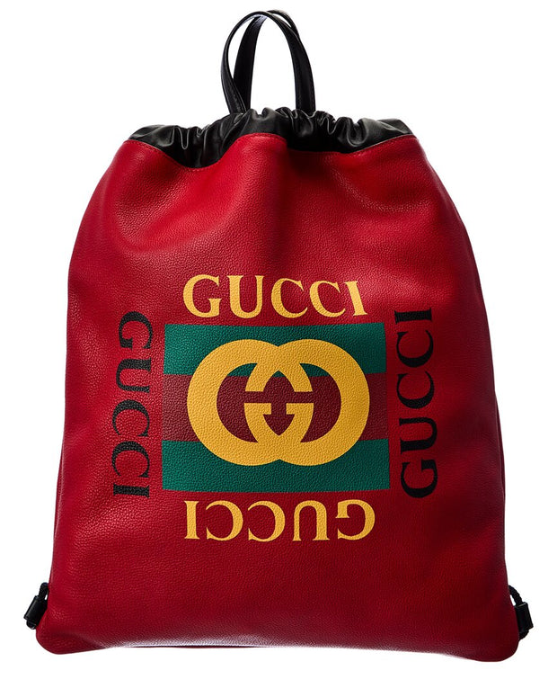 Gucci Drawstring Leather Backpack – Bluefly
