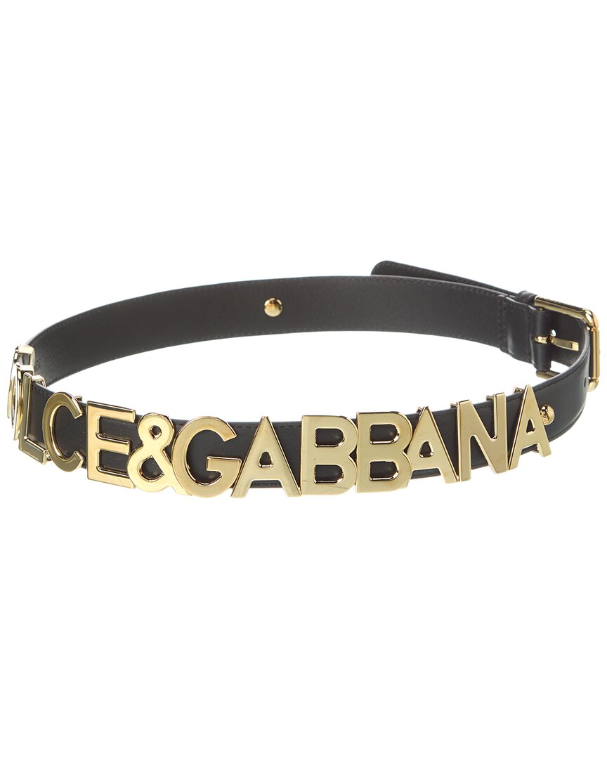 Dolce & Gabbana Kim Lettering Leather Belt