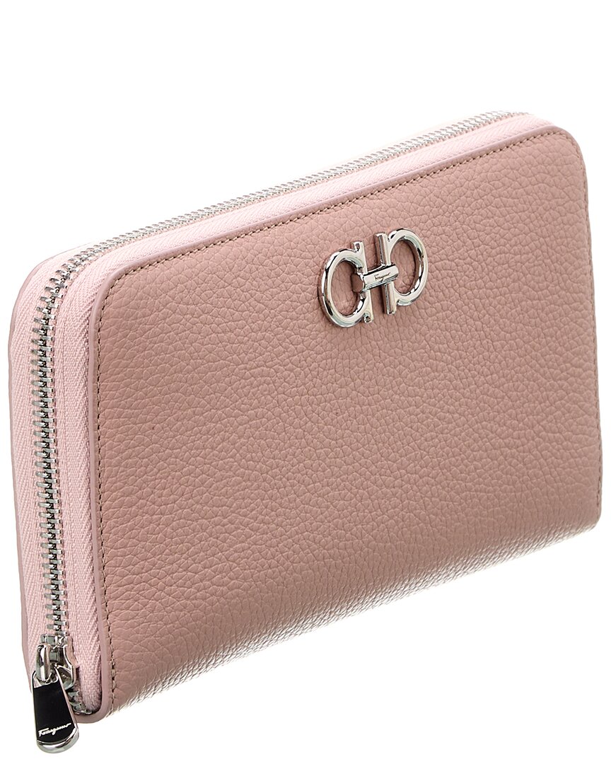 Ferragamo Gancini Leather Zip Around Wallet