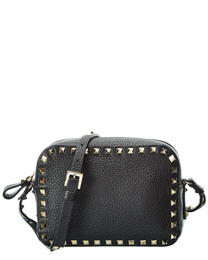 Valentino Rockstud Grainy Leather Camera Bag