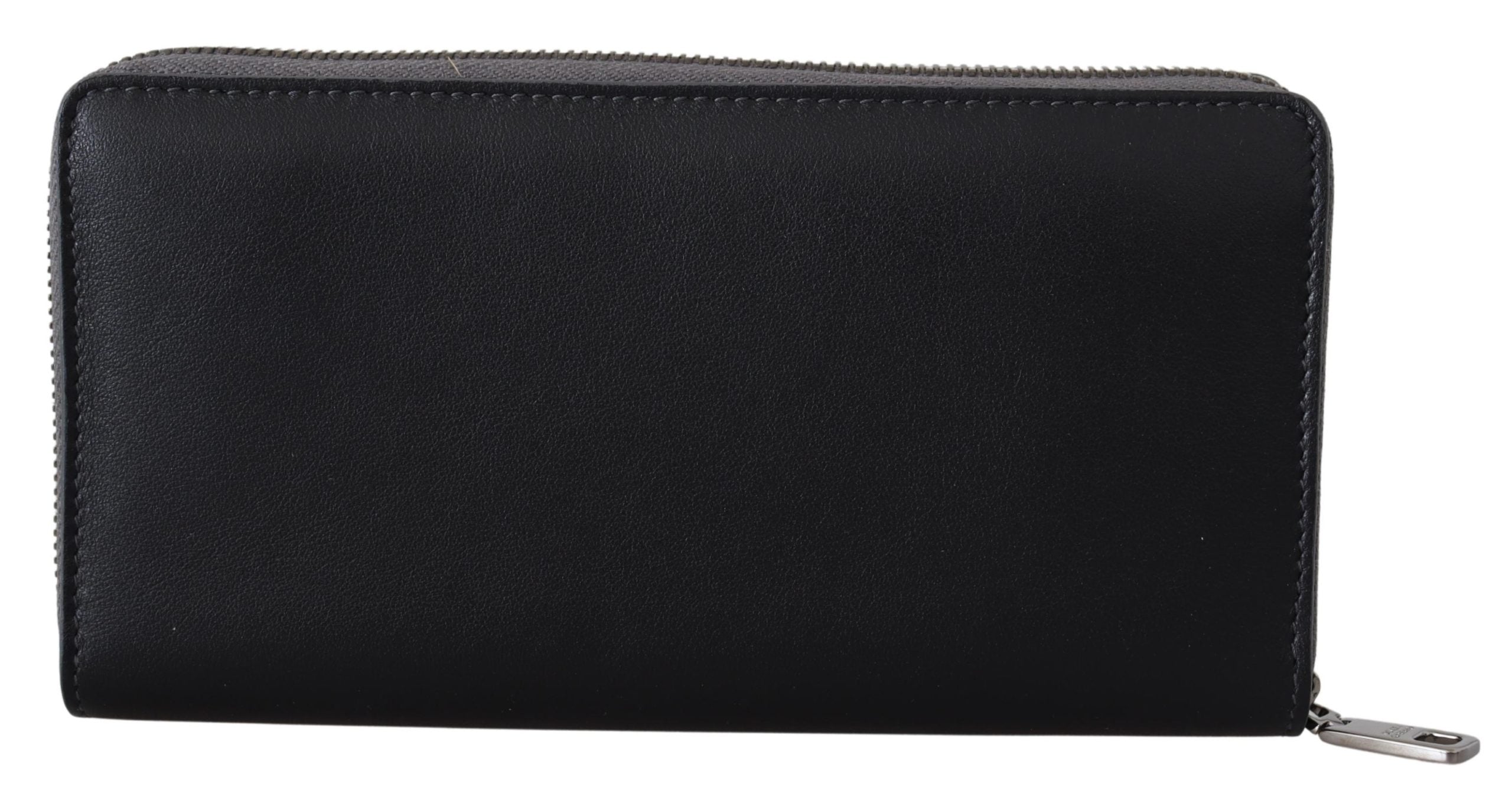 Dolce & Gabbana Zip Around Continental Clutch Leather Wallet