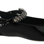 Jimmy Choo Patent Leather Flat Shoes with Crystal Strap5