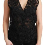 Dolce & Gabbana  Women's Black Floral Lace Vest