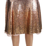 Dolce & Gabbana  Women's Gold Sequin A-Line Skirt