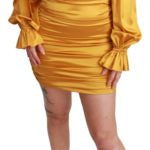 Dolce & Gabbana  Silk Mini Dress - Mustard