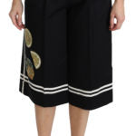 Dolce & Gabbana  Lemon Print Silk Culottes Black