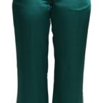 Dolce & Gabbana  Silk Satin Wide Leg Trousers - Green