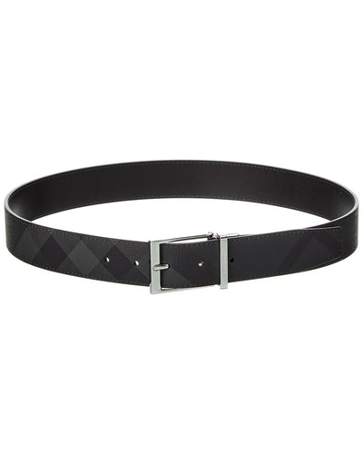 Burberry Check Reversible Leather Belt