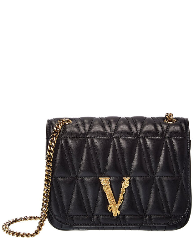Versace Virtus Quilted Shoulder Bag White