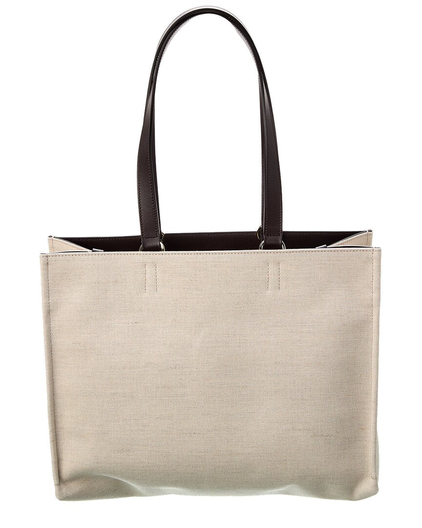 Ferragamo Logo Medium Canvas & Leather Tote