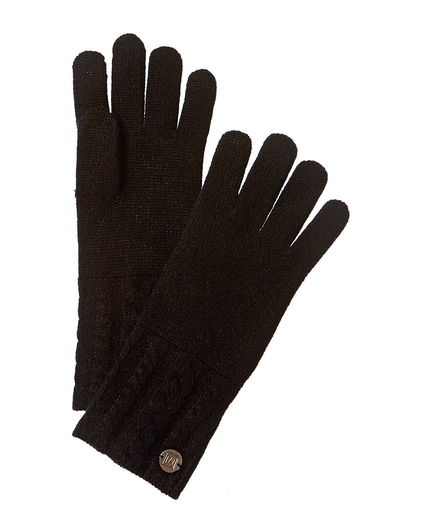 Bruno Magli Cable Knit Cuff Cashmere Gloves