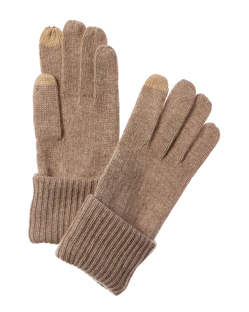 Amicale Cashmere Fold-Over Rib Cuff Cashmere Gloves