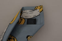 Dolce  Gabbana Blue Yellow Banana Print Necktie Accessory 100%Silk  Tie4