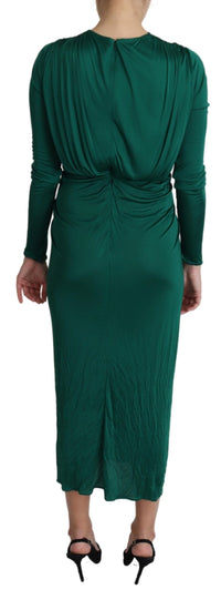 Dolce & Gabbana Emerald  Fitted Silhouette Midi Dress13