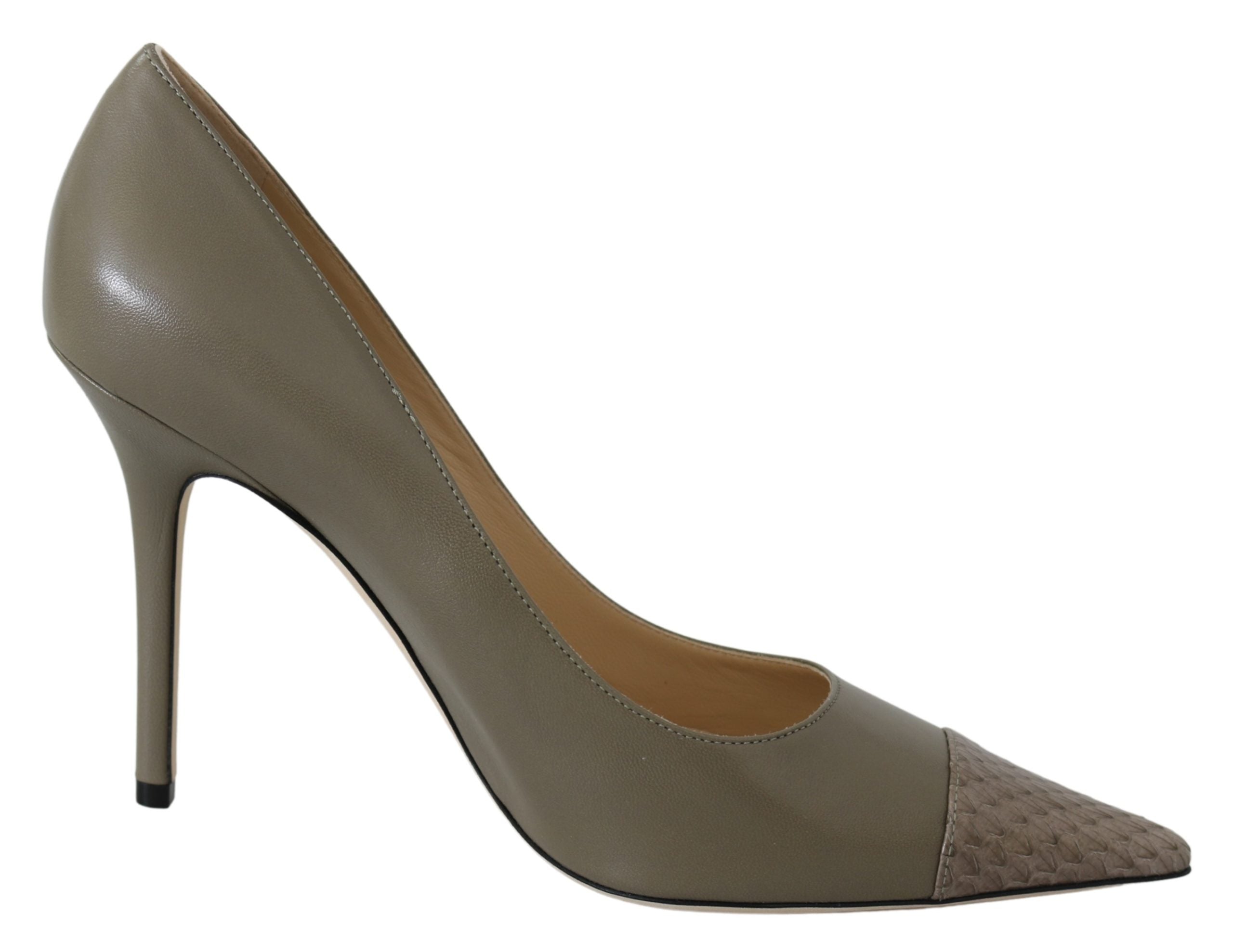 Jimmy Choo  Lance 100 Leather Pumps Grey