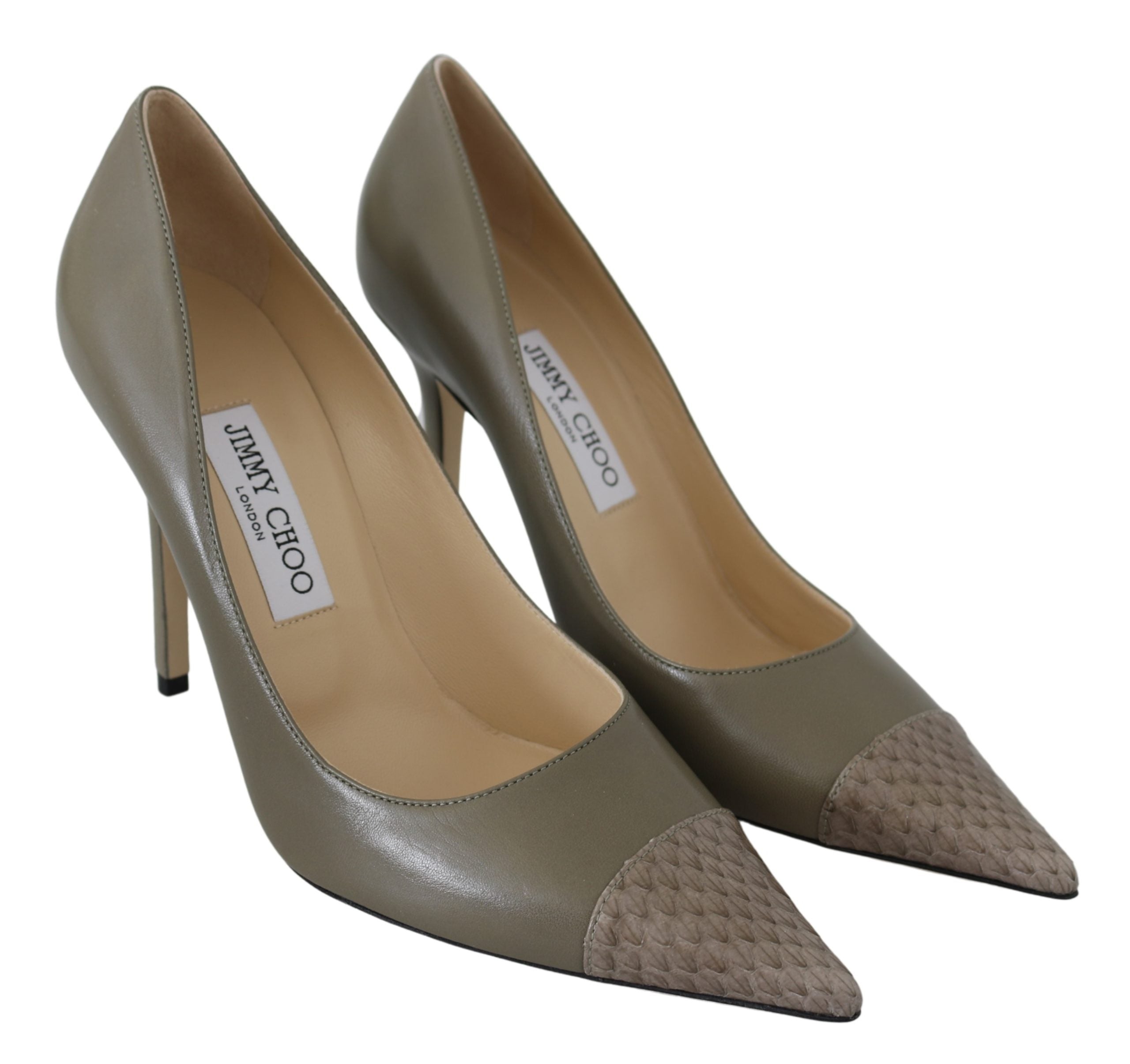 Jimmy Choo  Lance 100 Leather Pumps Grey