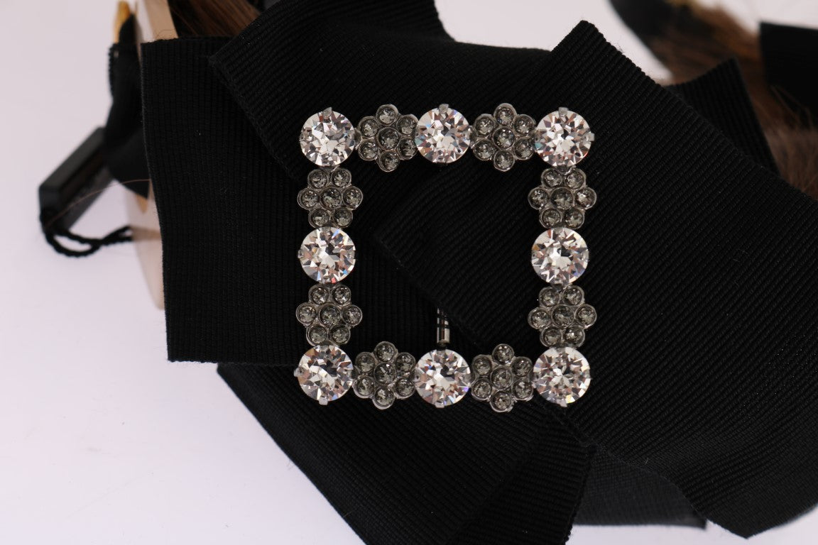 Dolce & Gabbana  Black Hair Bow with Rhinestones