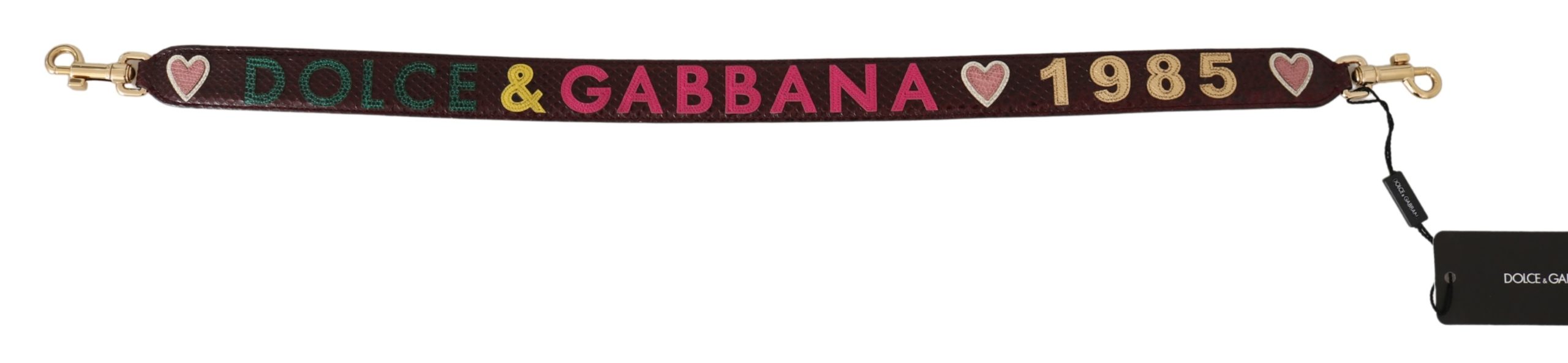 Dolce  Gabbana Bordeaux Exotic Skin Leather Belt Shoulder Strap15