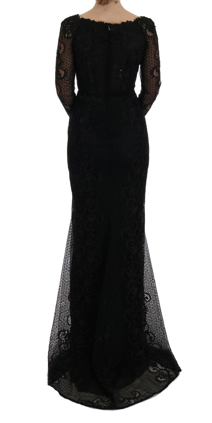 Dolce & Gabbana  Black Lace Long Sleeve Mermaid Dress