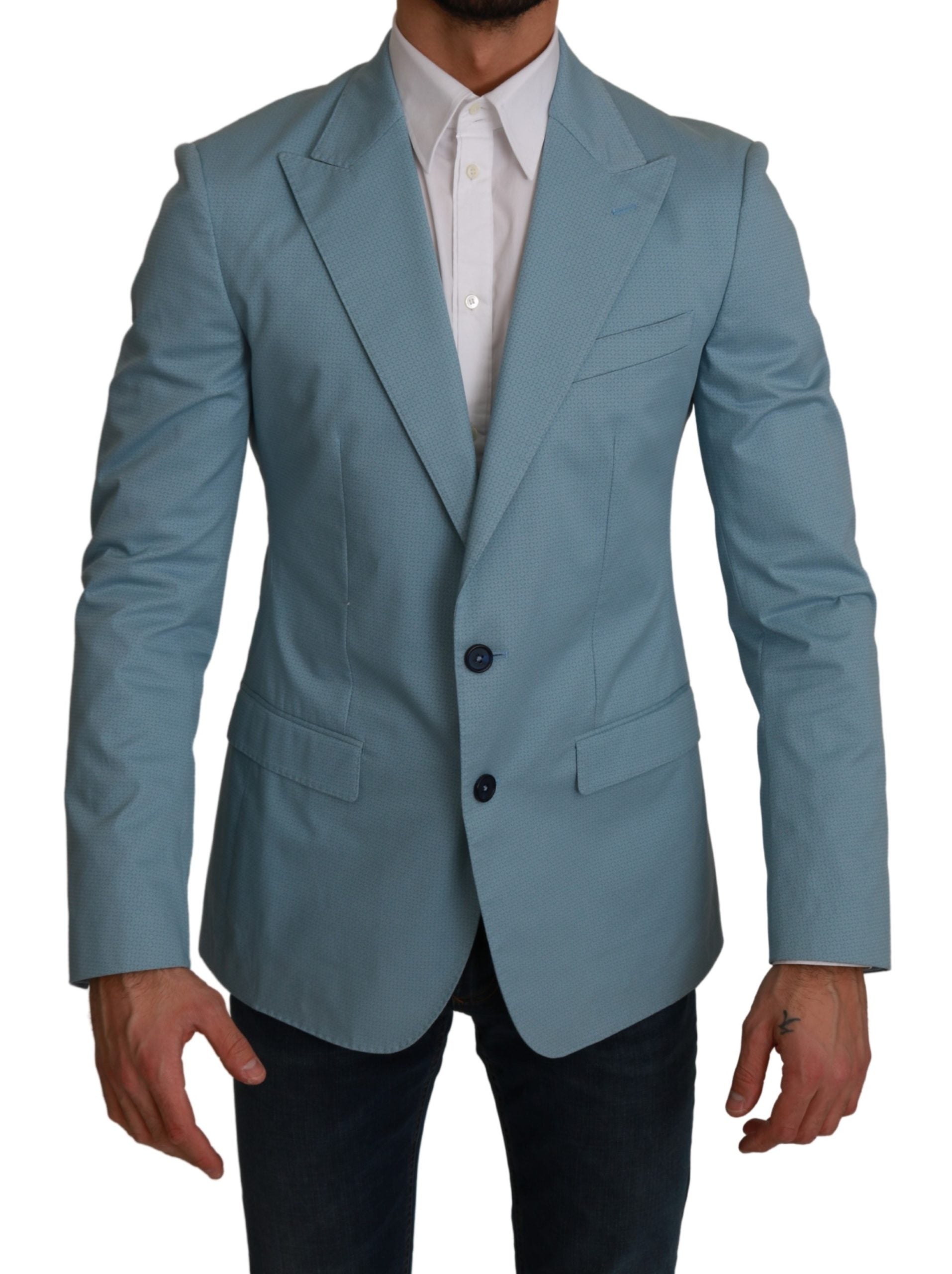 Dolce & Gabbana  Men's Classic Fit Single Breasted Blazer - Light Blue