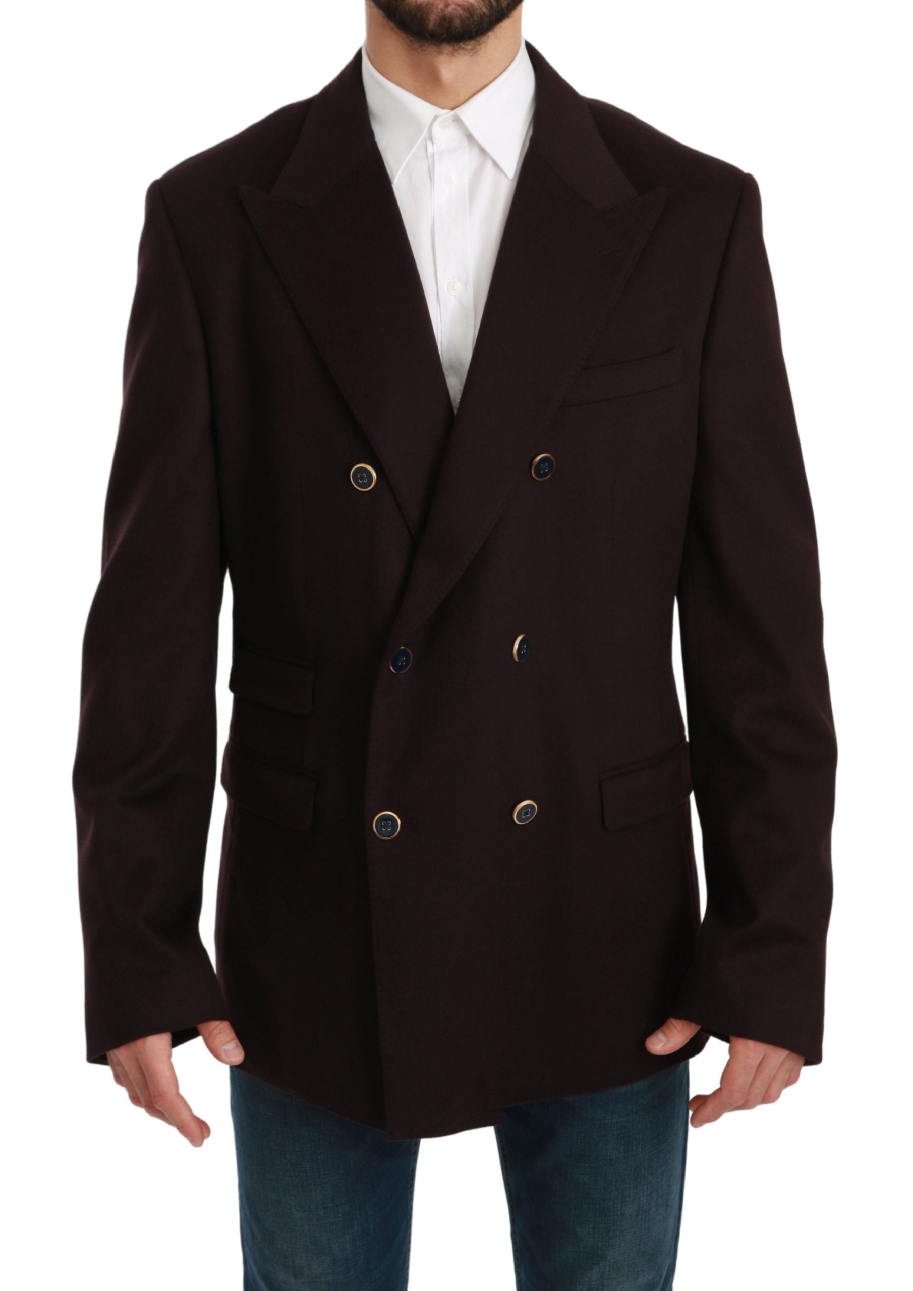 Dolce & Gabbana  Men's Double-Breasted Blazer - Burgundy