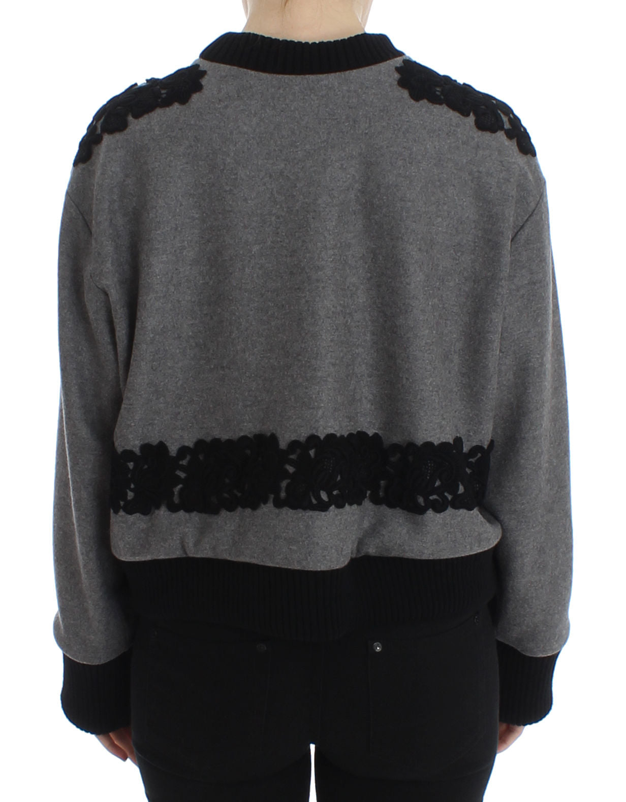 Dolce & Gabbana Black Lace Wool Cashmere Sweater10