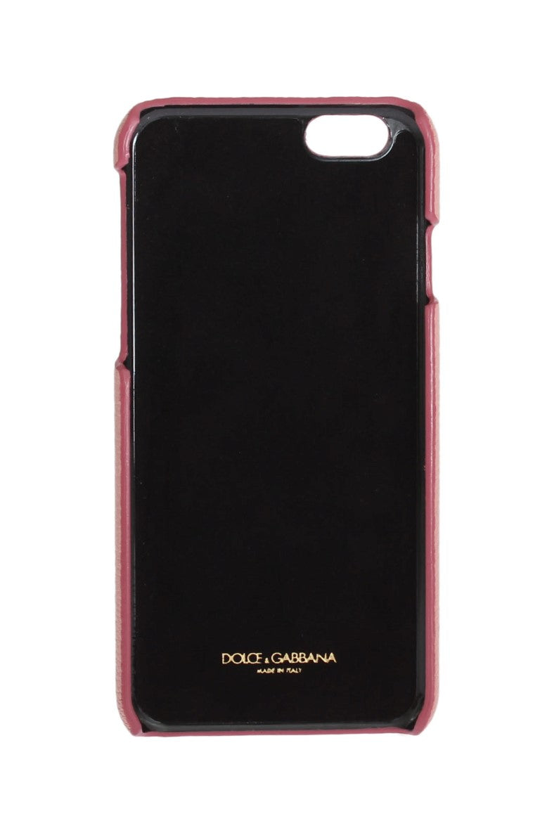 Dolce  Gabbana Pink Leather Heart Crystal Phone Case12