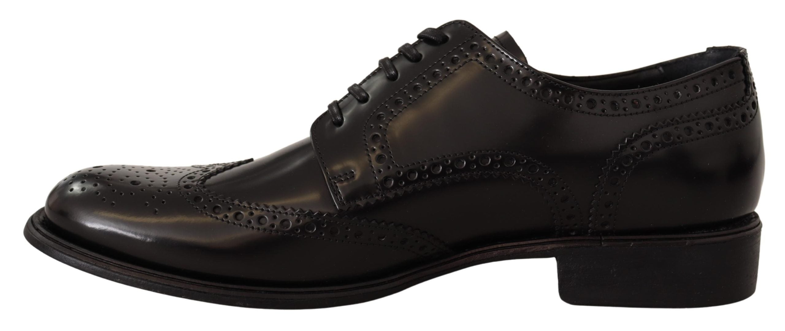 Dolce & Gabbana  Black Brogue Leather Oxford Shoes for Men