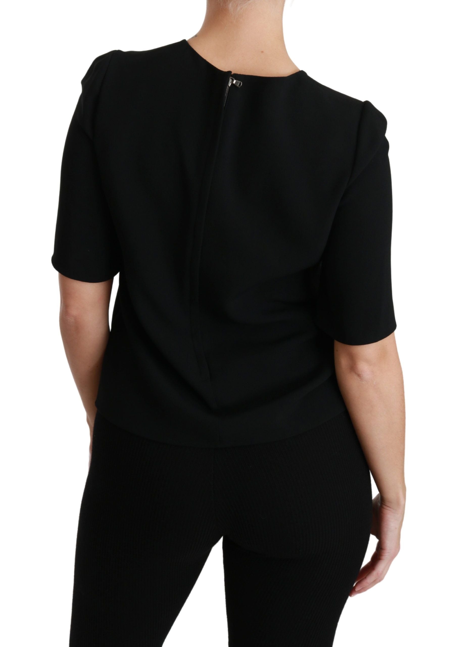 Dolce & Gabbana Elegant Black Stretch Blouse Women's Top