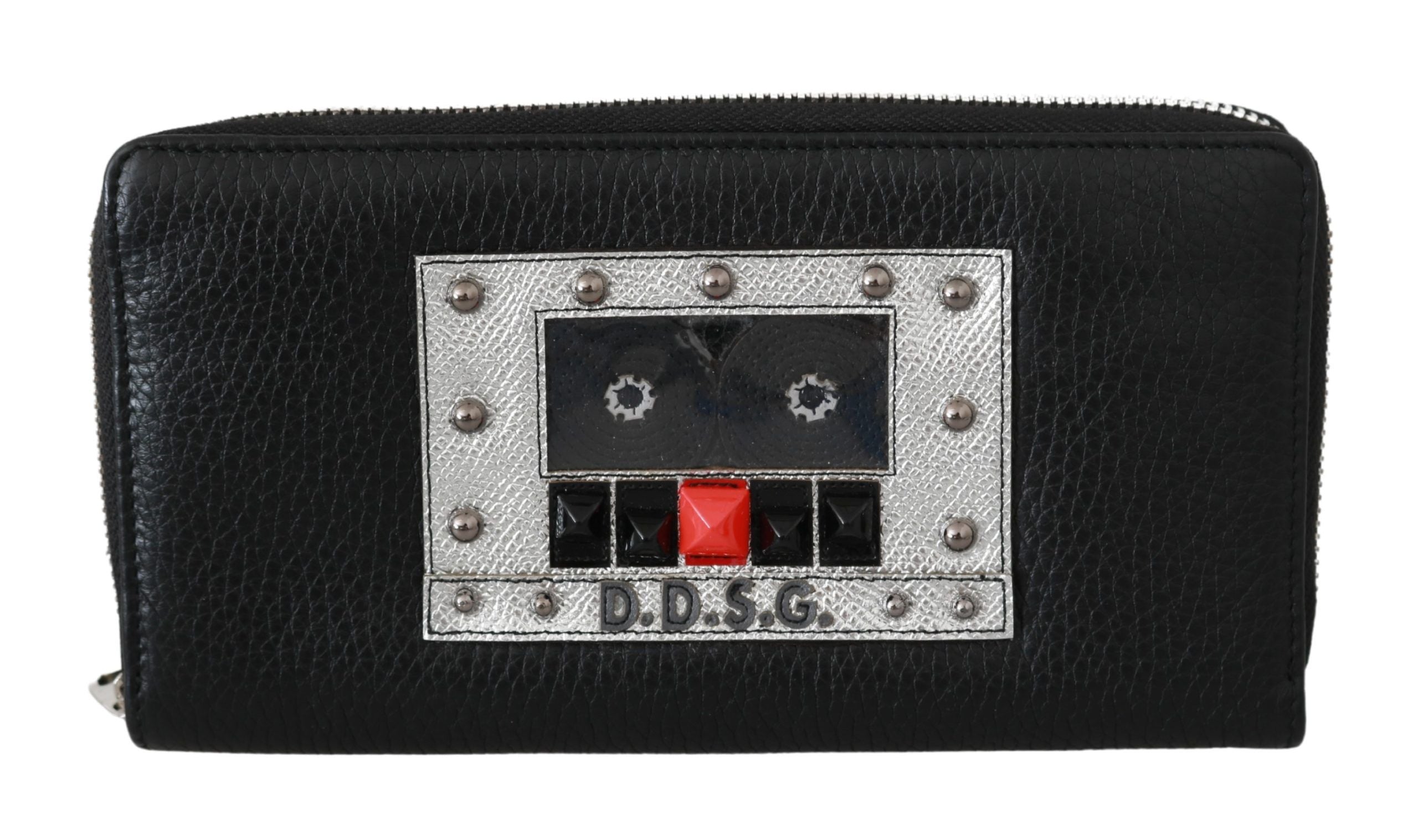 Dolce & Gabbana Elegant Black Leather Zip Continental Men's Wallet